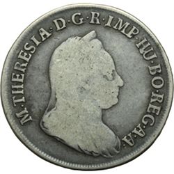 Monete e Medaglie di Zecche Italiane.   Milano. Maria Teresa (1740-1780). Mezzo scudo 1780.   Mont. 