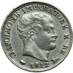 Monete e Medaglie di Zecche Italiane.   Milano. Napoleone I (1805-1814). 5 Soldi 1812.   Pag. 63. AG