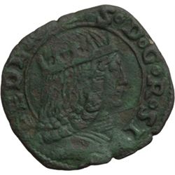 Monete e Medaglie di Zecche Italiane.   Napoli. Federico III (1296-1337). Sestino.   P-R 11. AE. g. 