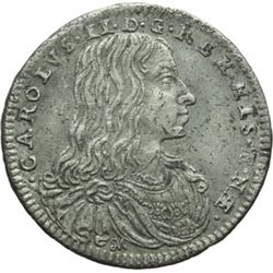 Monete e Medaglie di Zecche Italiane.   Napoli. Carlo II (1674-1700). Carlino 1684.   MIR 301/2. P.R