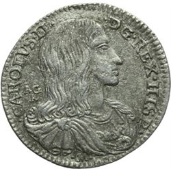 Monete e Medaglie di Zecche Italiane.   Napoli. Carlo II (1674-1700). Carlino 1689.   MIR 302/4. P.R
