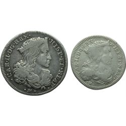 Monete e Medaglie di Zecche Italiane.   Napoli. Carlo II  (1674-1700). Lotto di 2 monete: tarv¨ 1691