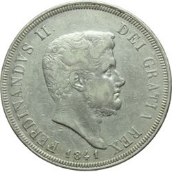 Monete e Medaglie di Zecche Italiane.   Napoli. Ferdinando II (1830-1859). Piastra 1841.   MIR 501/1