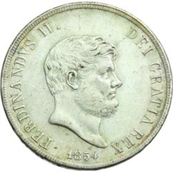 Monete e Medaglie di Zecche Italiane.   Napoli. Ferdinando II (1830-1859). Piastra 1854.   P/R 83. A