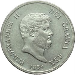Monete e Medaglie di Zecche Italiane.   Napoli. Ferdinando II (1830-1859). Piastra 1856.   MIR 503/5