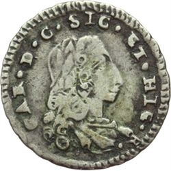 Monete e Medaglie di Zecche Italiane.   Palermo. Carlo di Borbone (1734-1759). Mezzo tarv¨ 1751.   M