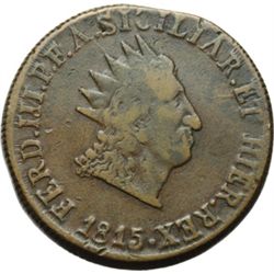 Monete e Medaglie di Zecche Italiane.   Palermo. Ferdinando III (1759-1816). 10 grani 1815.   MIR 64