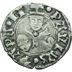 Monete e Medaglie di Zecche Italiane.   Roma. Paolo II (1464-1471). Bolognino romano.   M.37 var. AG