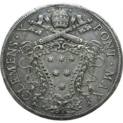 Monete e Medaglie di Zecche Italiane.   Roma. Clemente X (1670-1676). Piastra del Giubileo, 1675. D/