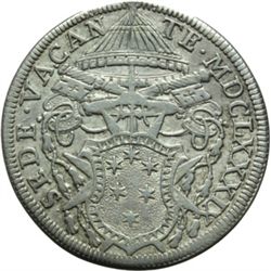 Monete e Medaglie di Zecche Italiane.   Roma. Sede Vacante (1689). Testone 1689.   M. 6. Berm. 2160.