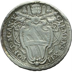 Monete e Medaglie di Zecche Italiane.   Roma. Clemente XII (1730-1740). Testone 1735, A. V.   M. 50.