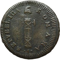 Monete e Medaglie di Zecche Italiane.   Roma. Repubblica Romana (1798-1799). 2 baiocchi.   Pag. 231a