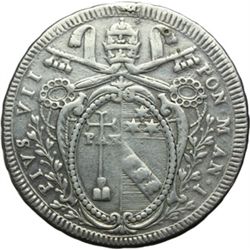 Monete e Medaglie di Zecche Italiane.   Roma. Pio VII (1800-1823). Scudo 1800, A. I.   Pag. 59. Mont