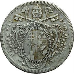 Monete e Medaglie di Zecche Italiane.   Roma. Pio VII (1800-1823). Scudo 1802, A. III.   Pag. 61a. M