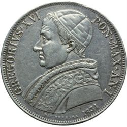 Monete e Medaglie di Zecche Italiane.   Roma. Gregorio XVI (1831-1846). Scudo 1831, A I.   Pag. 198.