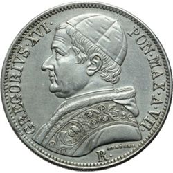 Monete e Medaglie di Zecche Italiane.   Roma. Gregorio XVI (1831-1846). Scudo 1837, A VII.   Pag. 20