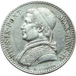 Monete e Medaglie di Zecche Italiane.   Roma. Pio IX (1846-1870). 20 baiocchi 1850, A. IV.   Pag. 40