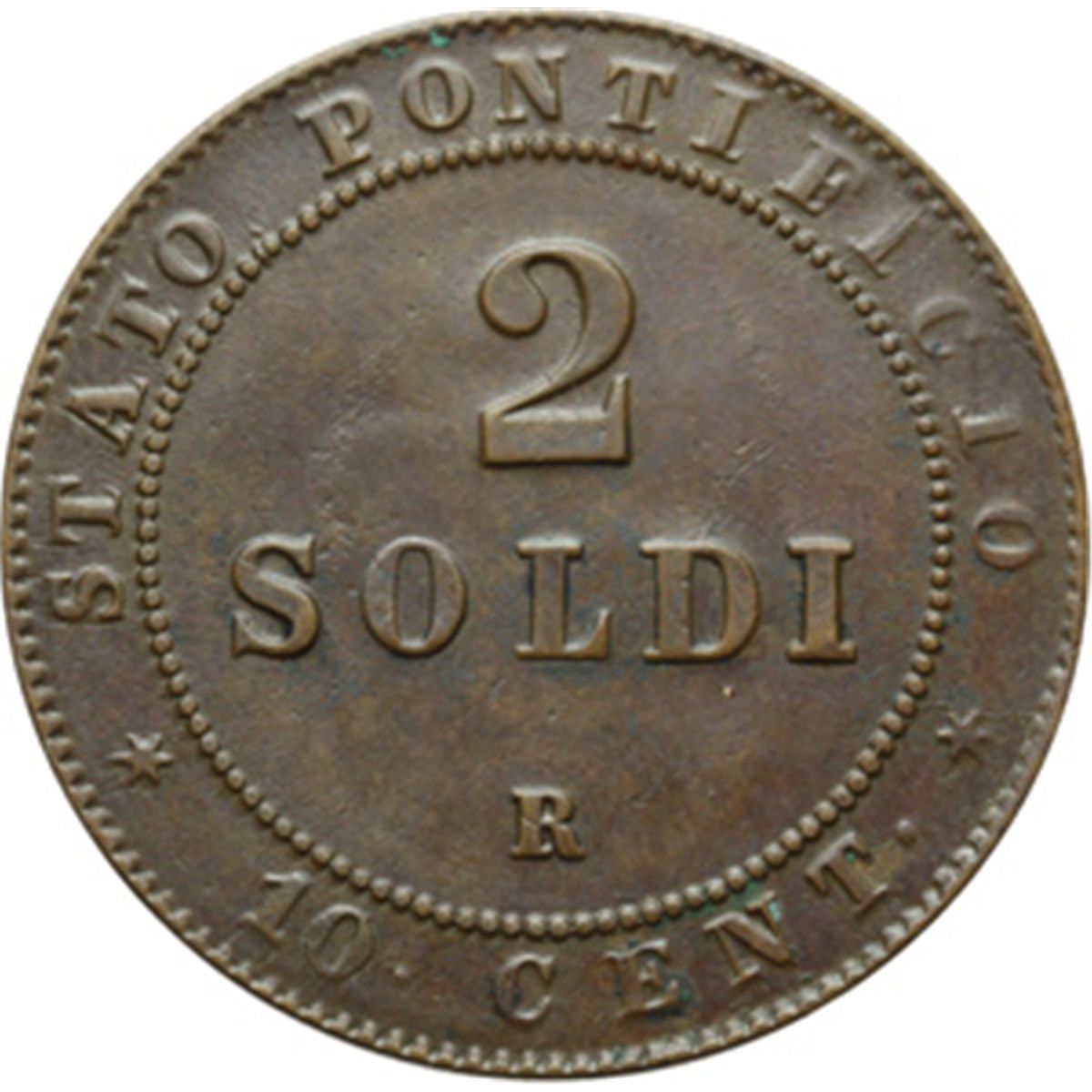 e Medaglie di Zecche Italiane. Roma. Pio IX (18461870). 2 soldi