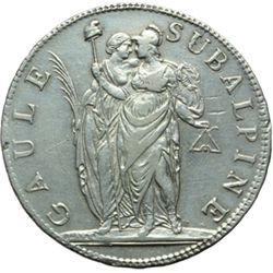 Monete e Medaglie di Zecche Italiane.   Torino. Repubblica Piemontese (1798-1799). 5 franchi 1802, A