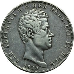 Casa Savoia - Regno di Sardegna - Regno di Italia.  Regno di Sardegna.  Carlo Alberto (1831-1849). 5