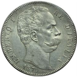 Casa Savoia - Regno di Sardegna - Regno di Italia.  Regno di Italia.  Umberto I (1878-1900). 5 lire 