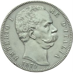 Casa Savoia - Regno di Sardegna - Regno di Italia.  Regno di Italia.  Umberto I (1878-1900). 5 lire 