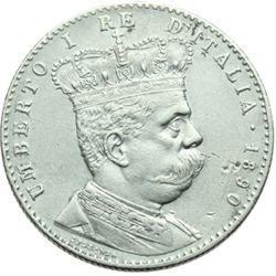 Casa Savoia - Regno di Sardegna - Regno di Italia.  Colonia Eritrea.  Umberto I (1878-1900). 2 lire 