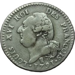 Monete e Medaglie Estere.   Francia. Costituzione (1789-1792). 15 sols 1791, I-Limoges.   Gaud. 39. 
