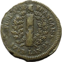 Monete e Medaglie Estere.   Francia. Assedio di Mayence (1793). 5 Sols 1793 Coniatura del generale f