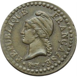 Monete e Medaglie Estere.   Francia. Prima Repubblica (1792-1804). Centime A. VI, A-Parigi.   KM 134