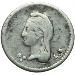 Monete e Medaglie Estere.   Messico. Prima Repubblica (1823-1863). 1/4 di real 1843, Guanajuato.   K