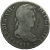 Monete e Medaglie Estere.   Spagna. Ferdinando VII (1808-1833). 4 reales 1818 S, CJ.   KM 105.4. AG.