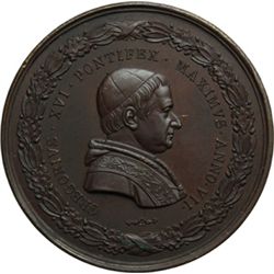 Medaglie Papali.   Roma. Gregorio XVI (1831-1846), Bartolomeo Alberto  Cappellari. Medaglia A. VII (