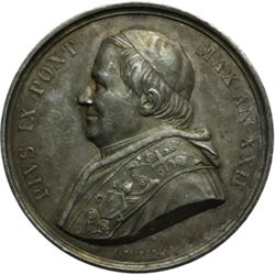 Medaglie Papali.    Pio IX  (1846-1878), Giovanni Mastai Ferretti. Medaglia annuale, A. XXII. Scalin