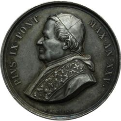 Medaglie Papali.    Pio IX  (1846-1878), Giovanni Mastai Ferretti. Medaglia annuale, A. XXV. Ingress