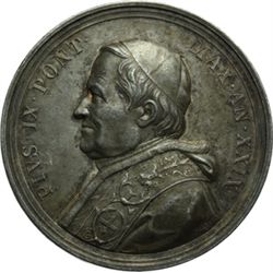 Medaglie Papali.    Pio IX (1846-1878), Giovanni Mastai Ferretti. Medaglia annuale, A. XXIX. D/ Bust