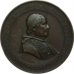 Medaglie Papali.    Pio IX (1846-1878), Giovanni Mastai Ferretti. Medaglia 1877 per il 50¬8 annivers
