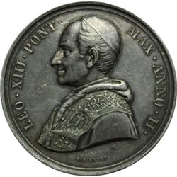 Medaglie Papali.    Leone XIII (1878-1903), Gioacchino Pecci. Medaglia annuale, A. II. La Chiesa Cat