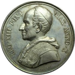 Medaglie Papali.    Leone XIII (1878-1903), Gioacchino Pecci. Medaglia annuale, A. X. Soluzione dell