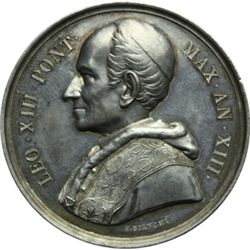 Medaglie Papali.    Leone XIII (1878-1903), Gioacchino Pecci. Medaglia annuale, A. XIII. Mancanza di
