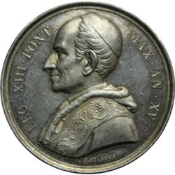 Medaglie Papali.    Leone XIII (1878-1903), Gioacchino Pecci. Medaglia annuale, A. XV. Enciclica 'Re