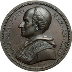 Medaglie Papali.    Leone XIII (1878-1903), Gioacchino Pecci. Medaglia annuale A. XXIV per il monume