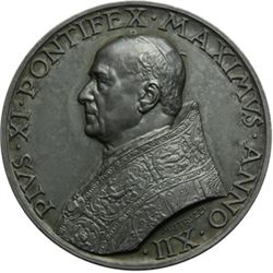 Medaglie Papali.    Pio XI (1922-1939), Achille Ratti. Medaglia annuale, A. XII. Anno Santo. D/ Bust