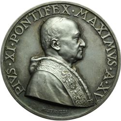 Medaglie Papali.    Pio XI (1922-1939), Achille Ratti. Medaglia annuale, A. XV. Nuova sede della Cur