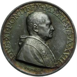 Medaglie Papali.    Pio XI (1922-1939), Achille Ratti. Medaglia annuale, A. XVII. Nuovo ateneo later