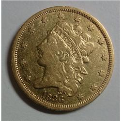 1836 $5  GOLD VF/XF