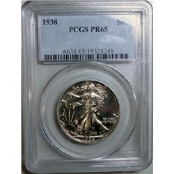 1938 proof Walker half $  PCGS PF65