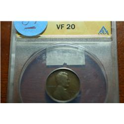 1909-S VDB Lincoln Cent (ANACS-VF20)