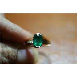 14 Kt. Gold & Emerald Ladies Ring With Diamond Highlights(5.9gms.)
