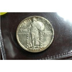 1917-D Twenty Five Cent Coin (Type 2 AU Condition)